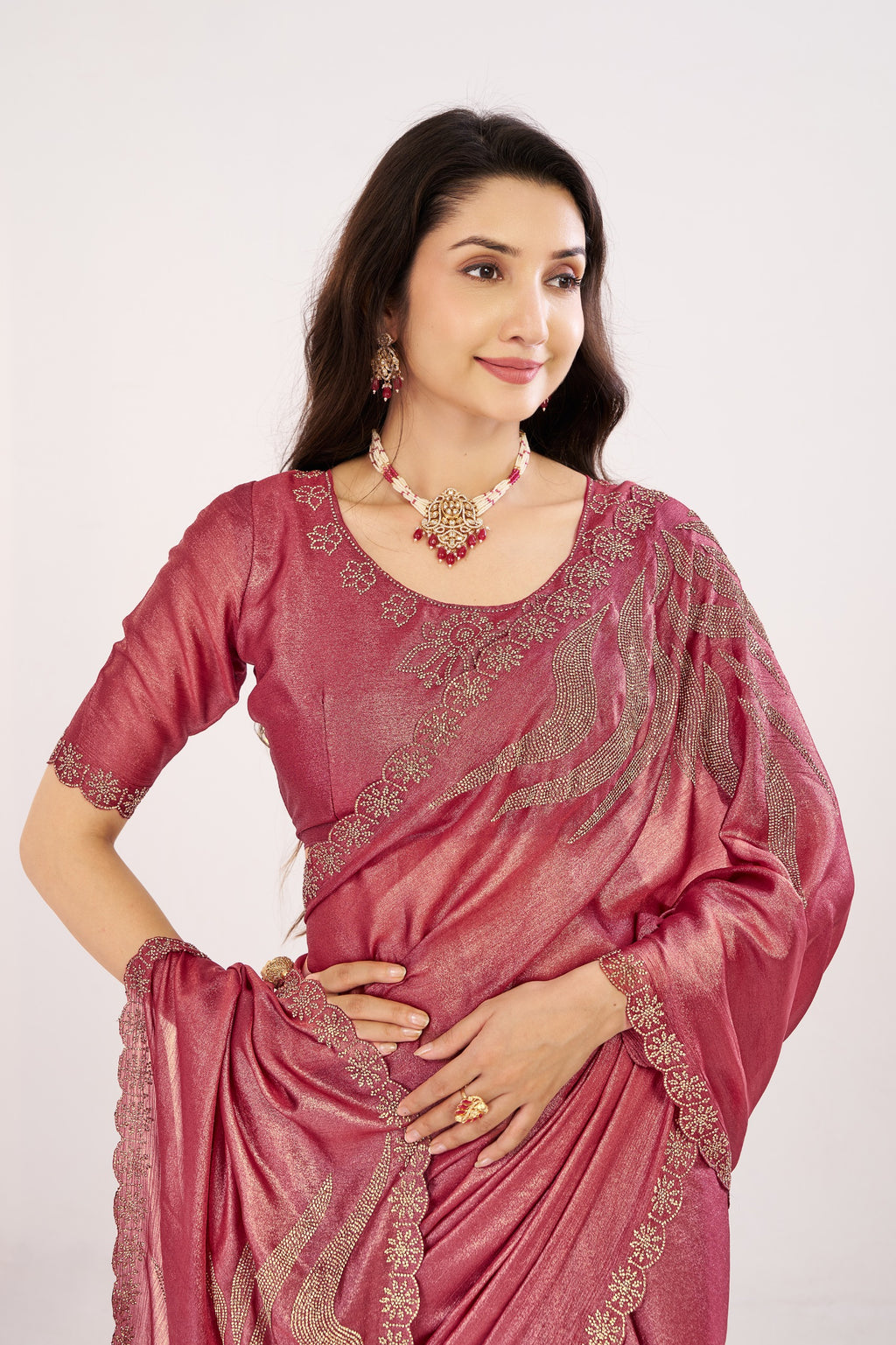 Jharokha Embroidered Shimmer Saree