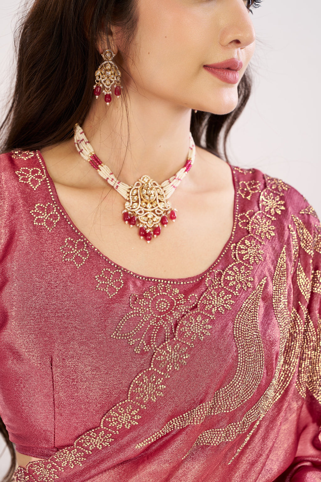 Jharokha Embroidered Shimmer Saree