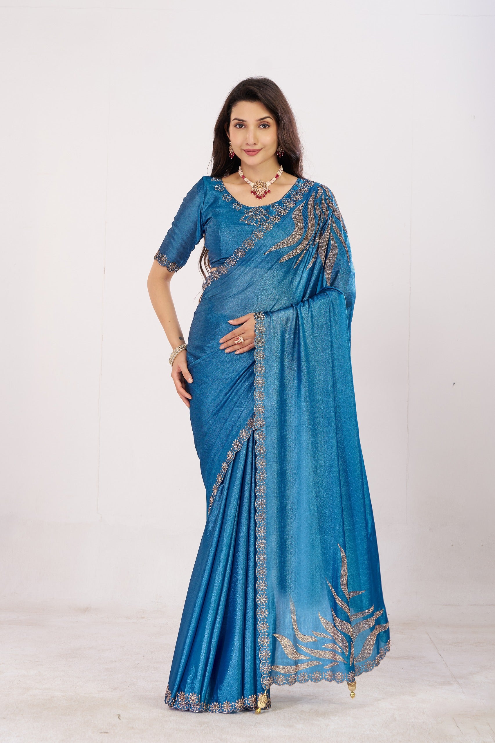 Jharokha Embroidered Shimmer Saree
