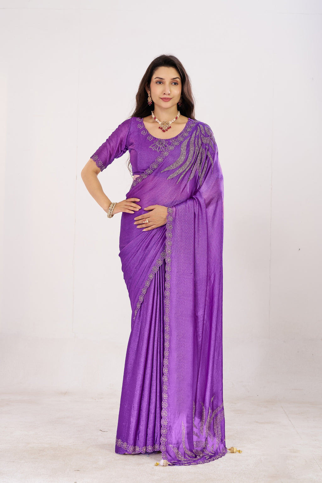 Jharokha Embroidered Shimmer Saree