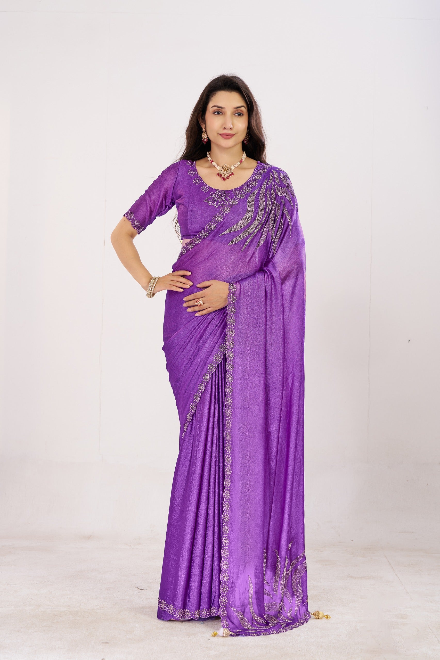 Jharokha Embroidered Shimmer Saree