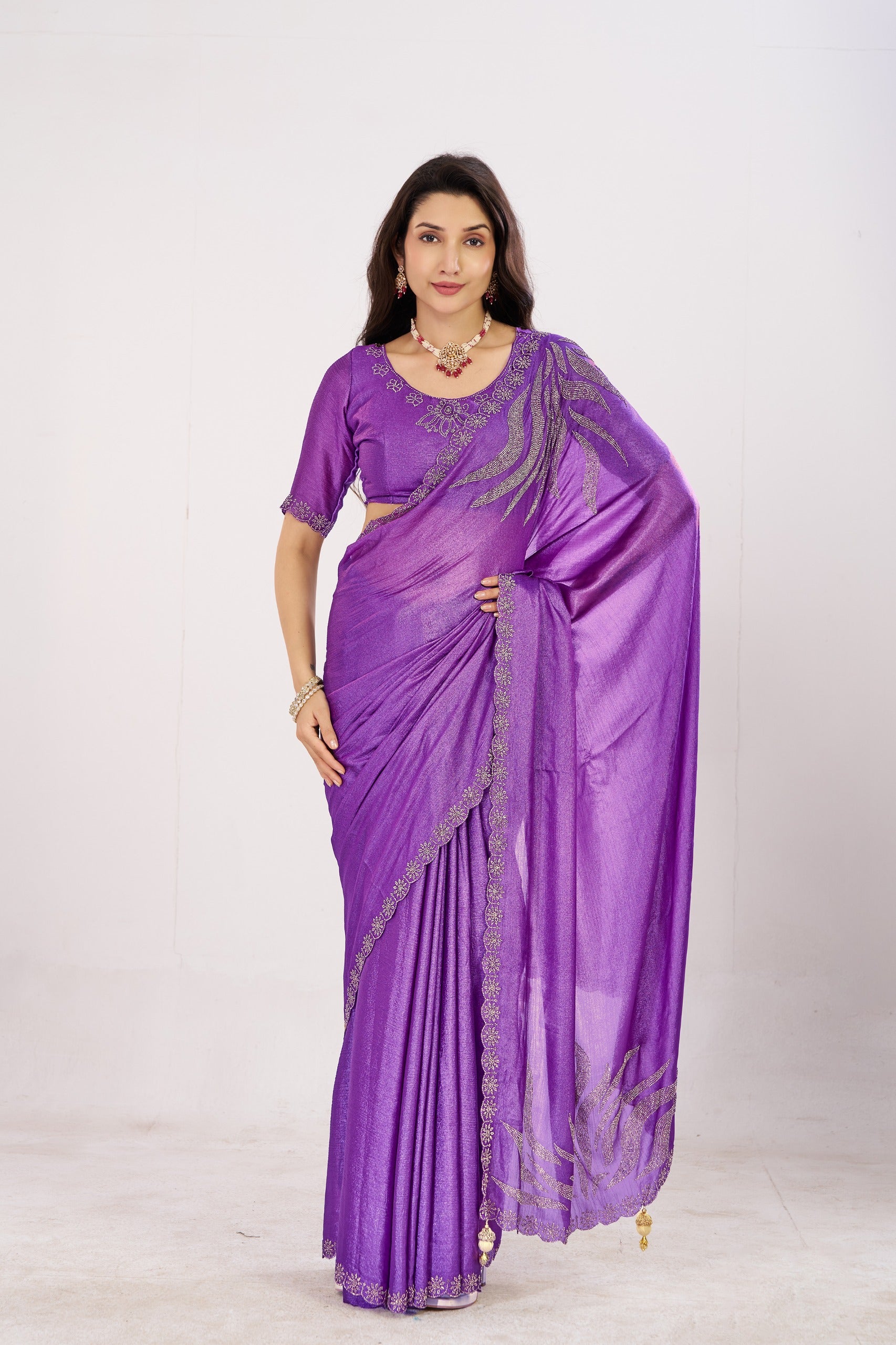 Jharokha Embroidered Shimmer Saree