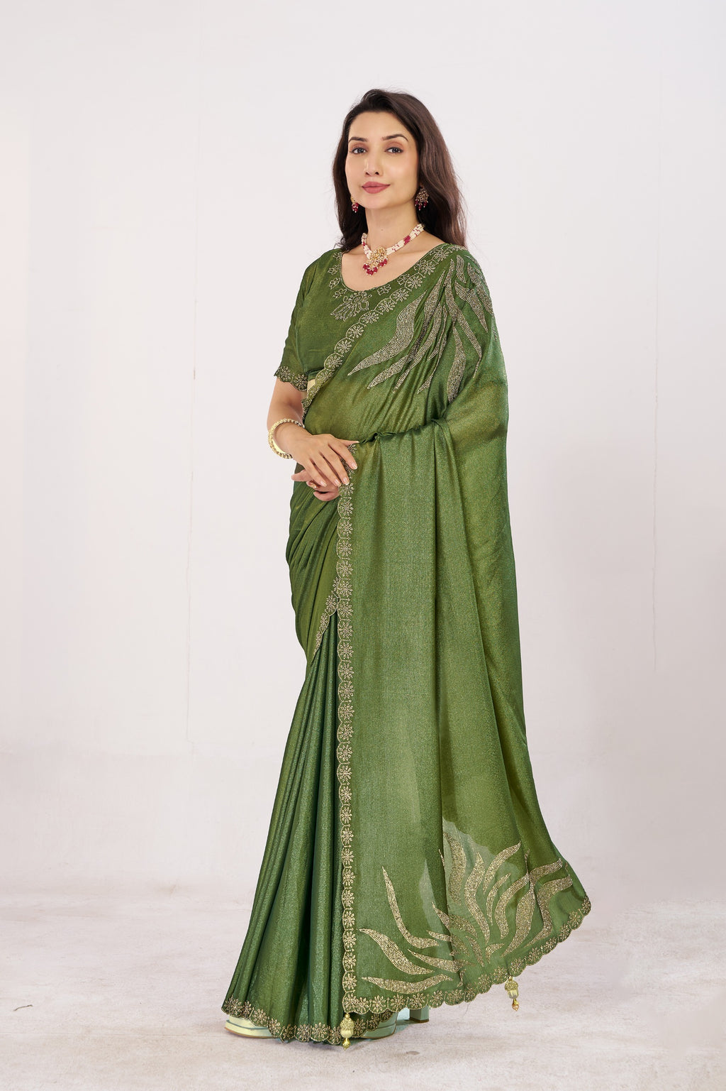 Jharokha Embroidered Shimmer Saree