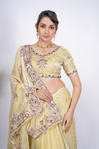Dastaan Satin Saree with Floral Cutwork Border