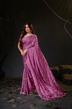 Falguni Sirosky Work Chiffon Saree | Crystal Embroidery