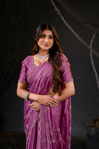 Falguni Sirosky Work Chiffon Saree | Crystal Embroidery