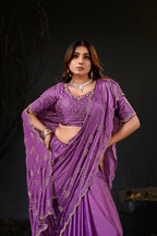 Falguni Sirosky Work Chiffon Saree | Crystal Embroidery