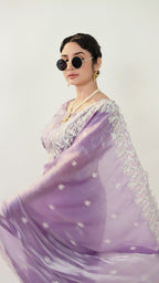 Kaju Katri Designer Satin Saree