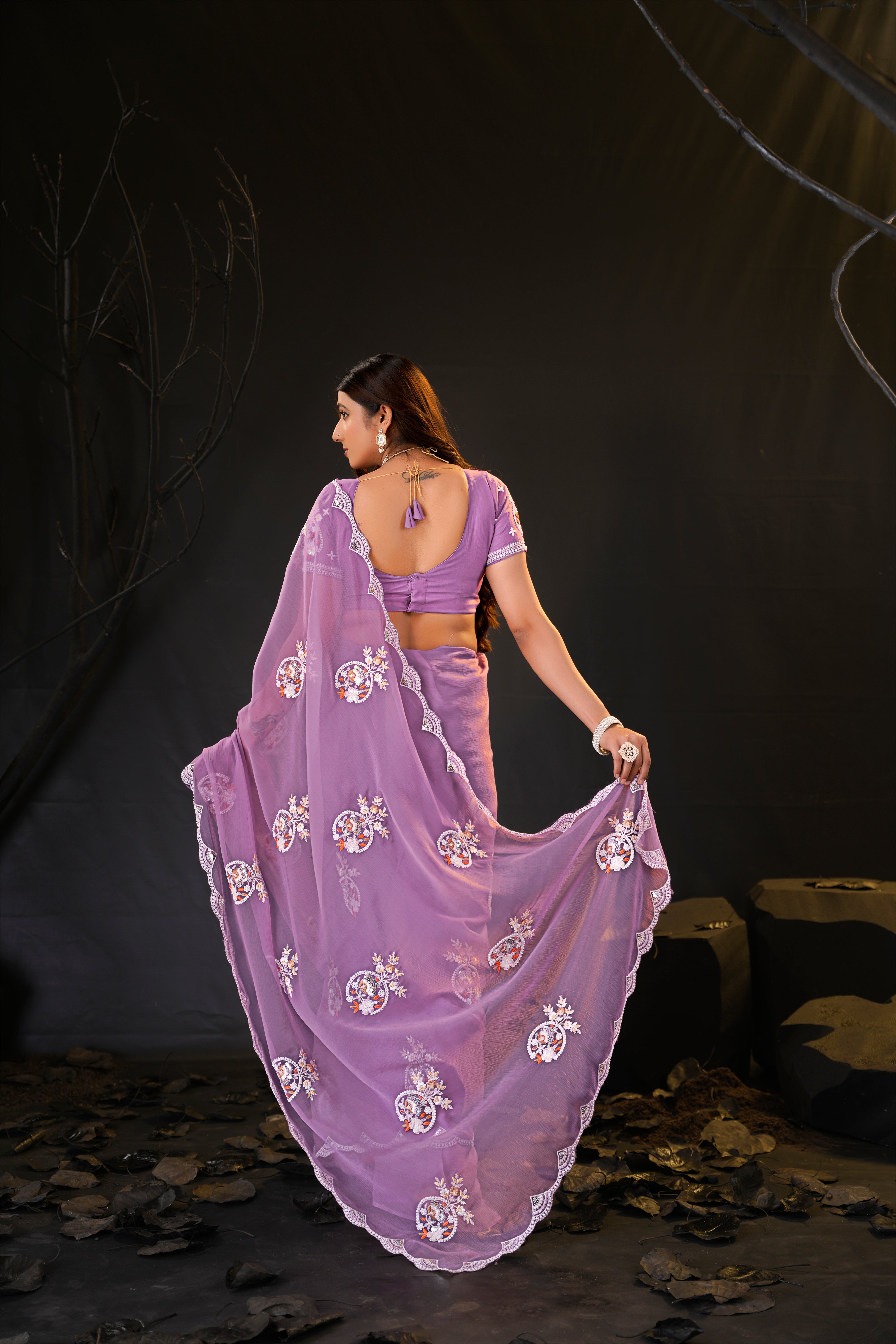 Araya — Embroidered Chiffon Saree