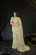 Araya — Embroidered Chiffon Saree