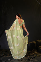 Araya — Embroidered Chiffon Saree