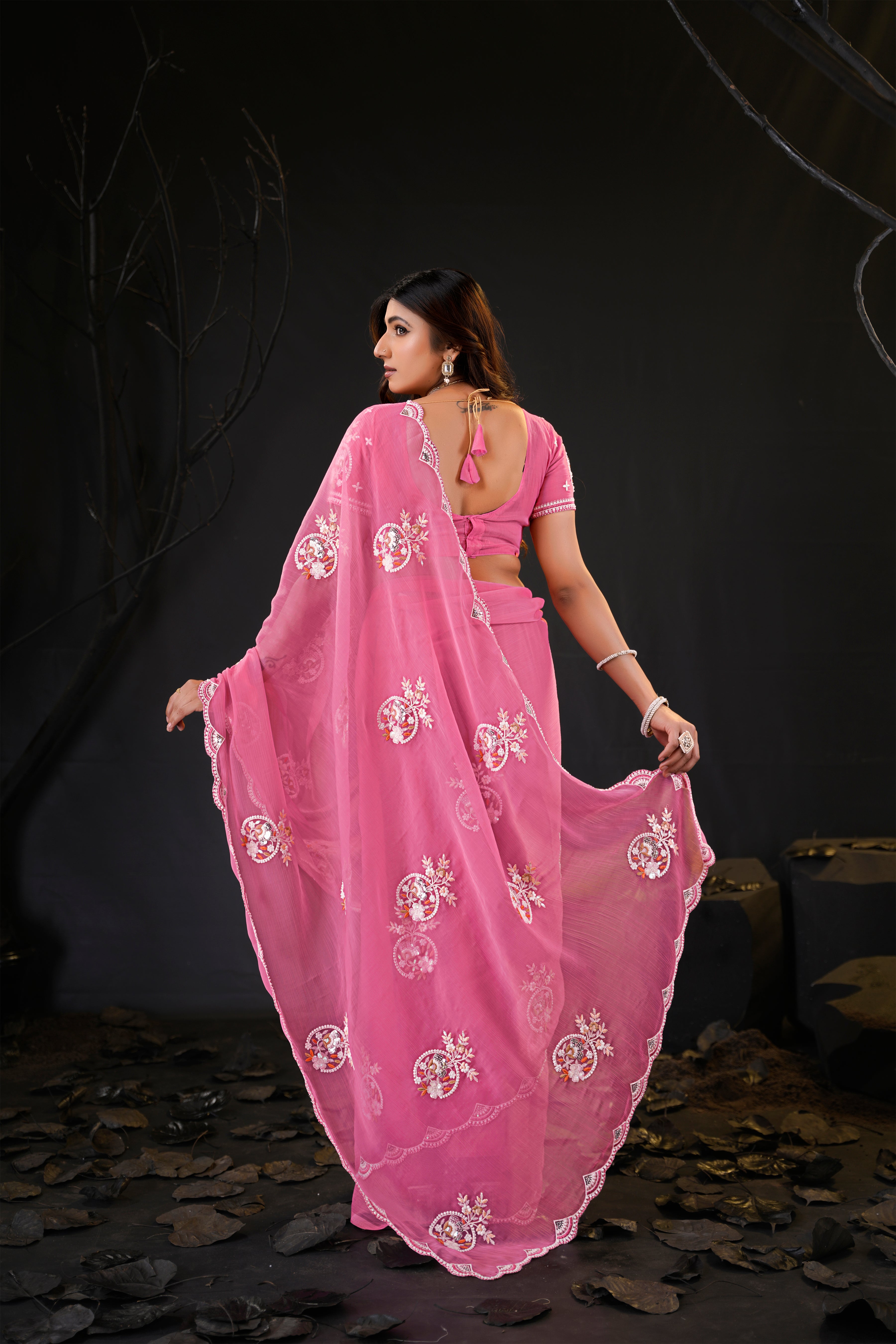 Araya — Embroidered Chiffon Saree