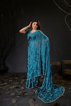 Falguni Sirosky Work Chiffon Saree | Crystal Embroidery