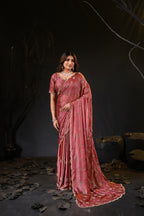 Falguni Sirosky Work Chiffon Saree | Crystal Embroidery