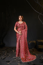 Falguni Sirosky Work Chiffon Saree | Crystal Embroidery