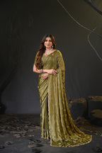 Falguni Sirosky Work Chiffon Saree | Crystal Embroidery