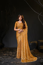 Falguni Sirosky Work Chiffon Saree | Crystal Embroidery