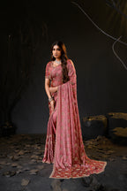 Falguni 2 Designer Saree | Premium Chiffon with Medallion Embroidery & Sirosky Work