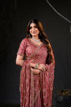 Falguni 2 Designer Saree | Premium Chiffon with Medallion Embroidery & Sirosky Work