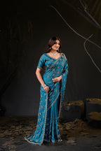 Falguni 2 Designer Saree | Premium Chiffon with Medallion Embroidery & Sirosky Work