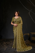 Falguni 2 Designer Saree | Premium Chiffon with Medallion Embroidery & Sirosky Work